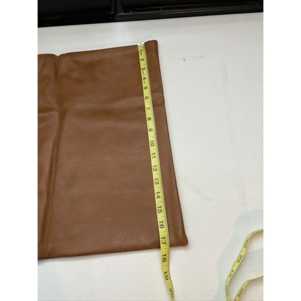 Mandioo Faux Leather Pillow Cases 2 Pack‎ Brown 17x17